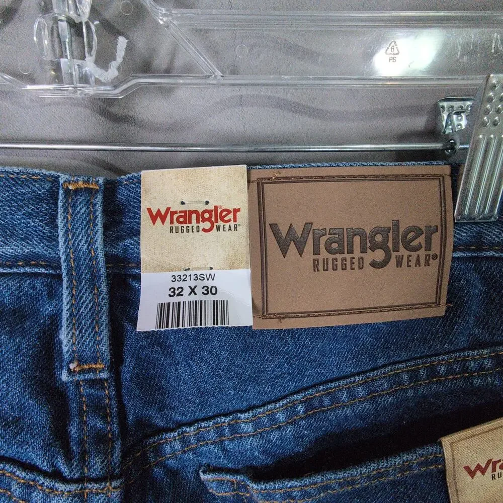 Wrangler Thermal Lined Jeans Mens 32x30 Blue‎ Relaxed Workwear New